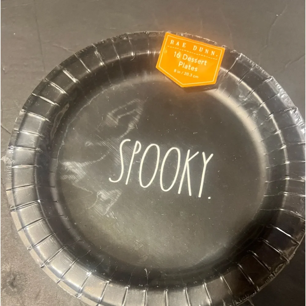 Spooky Rae Dunn Disposable Plates Heavy duty 16 Dessert Halloween